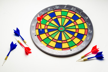 Target, metaphor for success, winner concept, isolated on white background with clipping path, dart