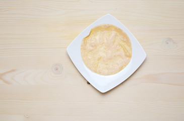 Fresh home made Kombucha fermented tea on a wooden background