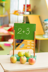 Vintage wooden abacus on the table