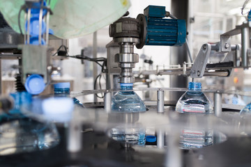 Bottling plant - Water bottling line for processing and bottling pure mineral carbonated water into bottles.
