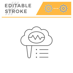 Brain activity line icon