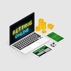 isometric football betting online make money vector