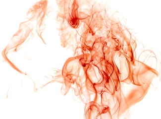 Red smoke on white background