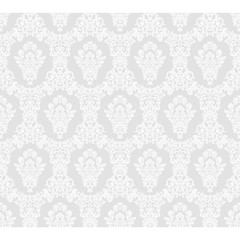 Seamless grey background with white pattern in baroque style. Vector retro illustration. Ideal for printing on fabric or paper for wallpapers, textile, wrapping.