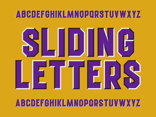 Fototapeta na wymiar Optical illusion alphabet of sliding letters.