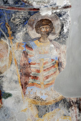 Fototapeta na wymiar Fresco painting in Monastery Manasija near Despotovac, Serbia
