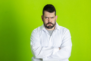 Face of an angry and furious male. The image is depicting emotions of anger and frustration