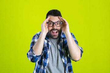 Person making funny expression on his face