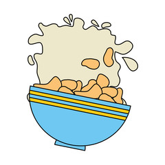 cereal dish splash healthy food vector illustration design