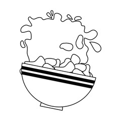 cereal dish splash healthy food vector illustration design