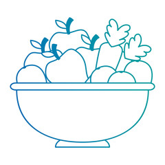 fruits and vegetables in bowl vector illustration design