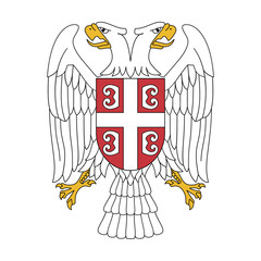 Serbian eagle. Heraldic symbol of Serbia. Abstract concept. Vector illustration on white background.