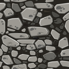 View from above seamless background texture gray stones. Illustration For Ui Game element