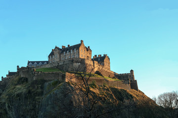 Fototapeta na wymiar Edinburgh Castle Scotland on a Winter Day