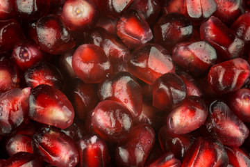 Fresh Pomegranate Seeds Close Up View