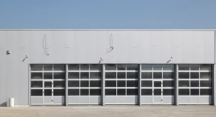 Printed roller blinds Industrial building Garage Exterior