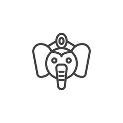 Lord Ganesha outline icon. linear style sign for mobile concept and web design. Hindu elephant simple line vector icon. Symbol, logo illustration. Pixel perfect vector graphics