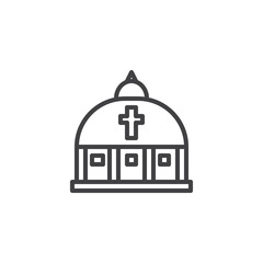 Vatican church outline icon. linear style sign for mobile concept and web design. Saint Peter's Basilica simple line vector icon. Symbol, logo illustration. Pixel perfect vector graphics