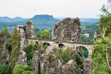 Fototapeta na wymiar Basteibrücke Sächsischeschweiz