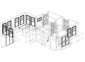 Apartment Plan Design Architect Blueprint - isolated
