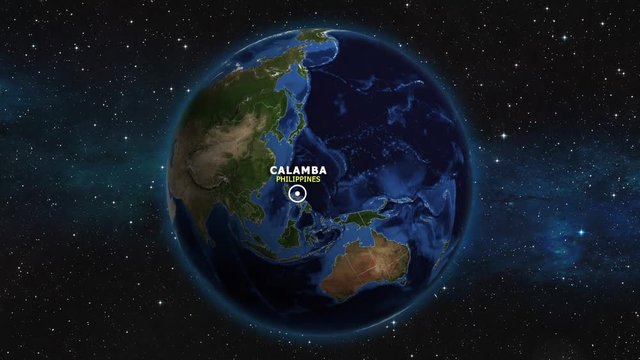 PHILIPPINES CALAMBA ZOOM IN FROM SPACE