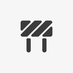 Blank Under Construction Sign in White Background