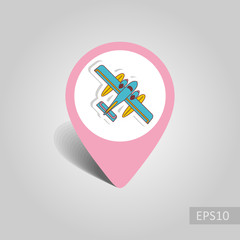 Hydroplane pin map icon. Summer. Vacation