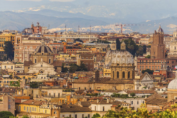 Fototapeta na wymiar Rome city skyline panoramic view.