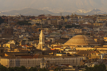 Rome city skyline panoramic view.
