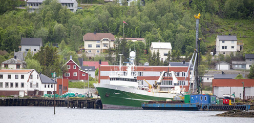 Harstad city in Troms county Northern Norway - MS Kasford