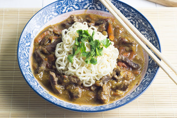 Thai dish, beef with curry sauce