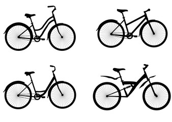 Bike icon. Black silhouette of a Bicycle.