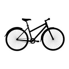 Bike icon. Black silhouette of a Bicycle.