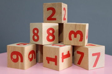 Children's wooden number blocks
