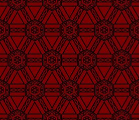 geometric ornament on color background. Seamless vector illustration. For interior design, wallpaper