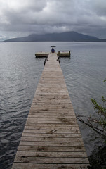 Obraz premium Alone on the dock _ lake in New Zealand