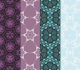 set of decorative ethnic ornament. Seamless vector illustration. Geometric modern style. For greeting cards, invitations, cover book, fabric, scrapbooks.