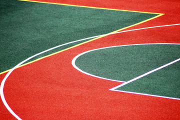 Running track texture background, red green stadium