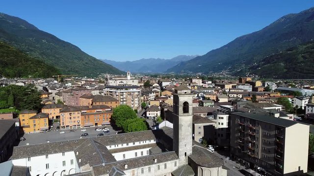 City of Morbegno, view from above. Valtellina