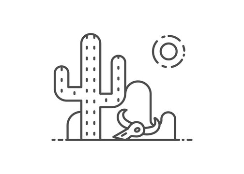 Desert vector illustration outline style