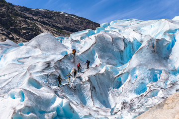 Nigardsbreen. A glacier arm of the large Jostedalsbreen glacier. Jostedal, Norway.