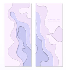 Abstract purple banner - set of vector template illustrations