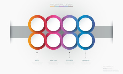 Vector Infographic 3d circle label template design.Infograph with options or steps