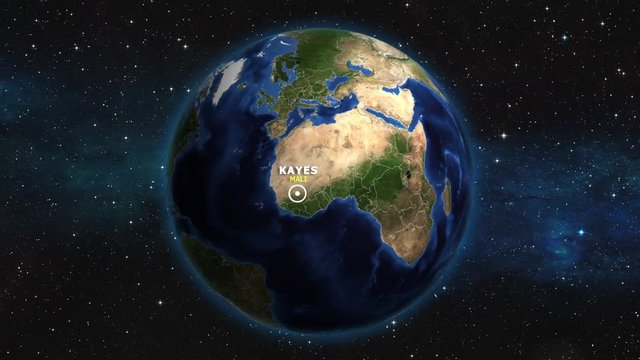 MALI KAYES ZOOM IN FROM SPACE