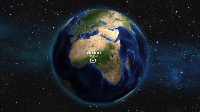 NIGERIA OWERRI ZOOM IN FROM SPACE