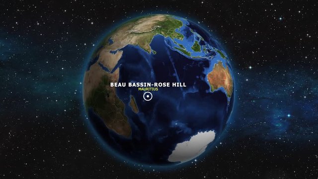 MAURITIUS BEAU BASSIN ROSE HILL ZOOM IN FROM SPACE