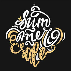 Summer sale. Drawn lettering. Vector summer sale typography. Usable for cards and posters, sale billboards and signs. Sale banner design.