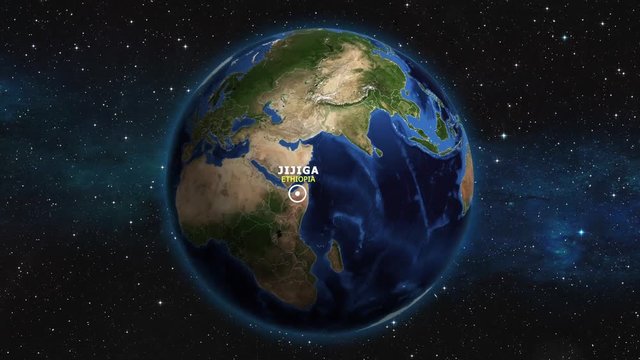 ETHIOPIA JIJIGA ZOOM IN FROM SPACE