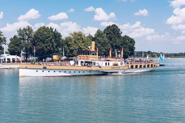 Herreninsel - AUG 2013 - GERMANY - Tourist boat on the Chiemsee lake - Herrenchiemsee