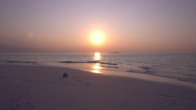 View at sunset on maldivian island